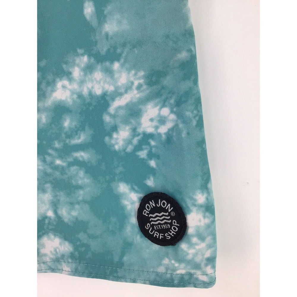 Ron Jon Surf Shop Mens Board Shorts Size 33 Swim Suit Skim Skate Trunks Green - Picture 12 of 14